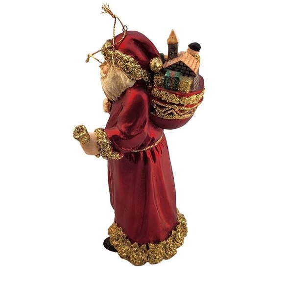 Vtg Santa Claus Red Resin Christmas Ornament 7” Figurine Symphony Store - Picture 2 of 13